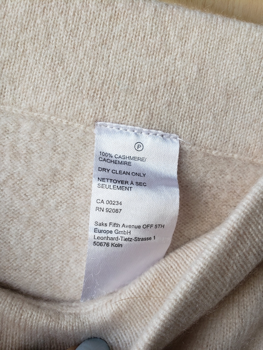 Saks Fifth Avenue 100% Cashmere Wide-Leg Knit Pants in Cream - Picture 9 of 16